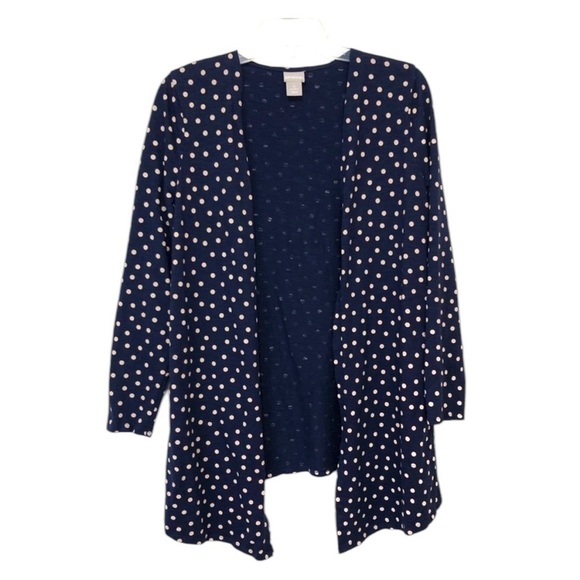 Set of 2 Bundle Chico’s Cardigan Long Sleeve Striped Polka Dots – Size 0 / Small - Picture 6 of 16